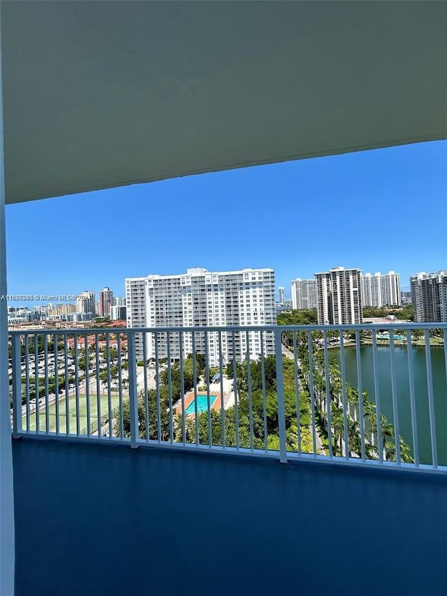 balcony with a water view