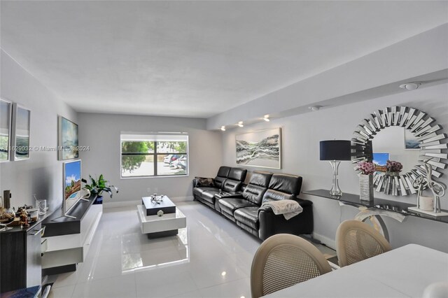 view of tiled living room