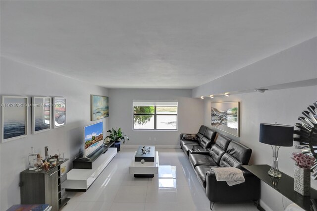 view of tiled living room