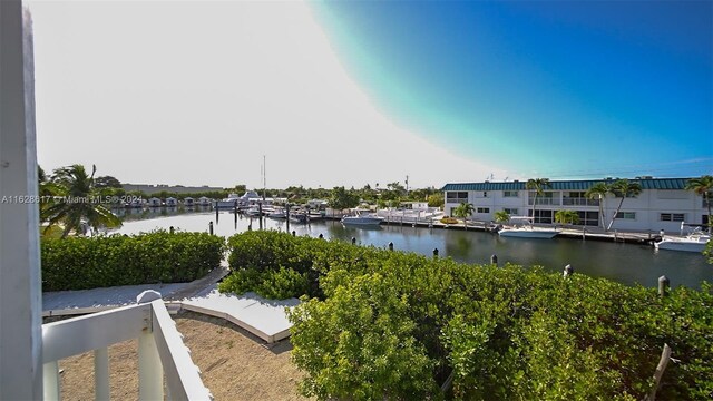 water view with a dock