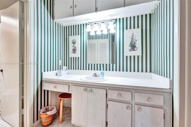 bathroom featuring vanity and tile patterned floors