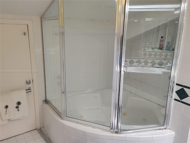 bathroom featuring tile patterned flooring