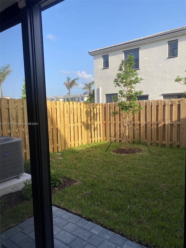 view of yard featuring cooling unit