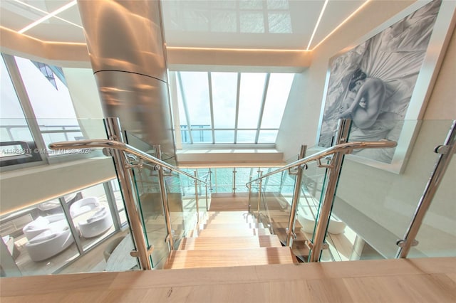 17121 Collins Ave Unit Ph4803, Sunny Isles Beach, FL 33160 - stairs with wood finished floors