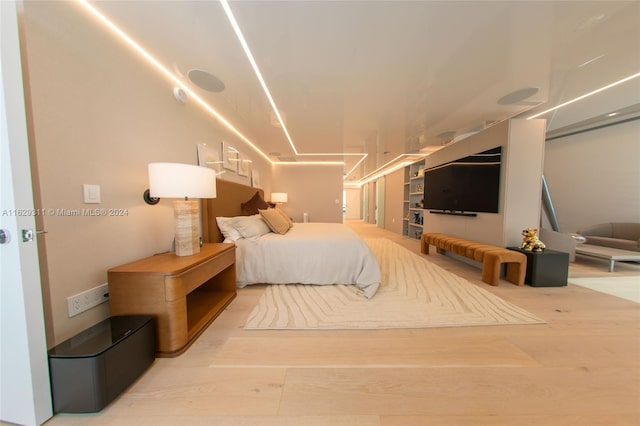 bedroom featuring light hardwood / wood-style flooring