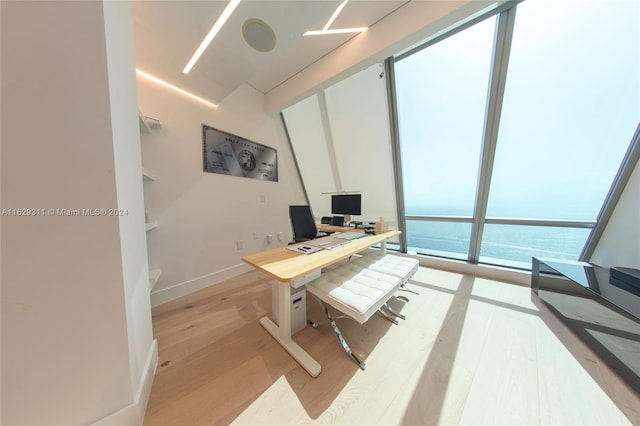 office space featuring light hardwood / wood-style flooring