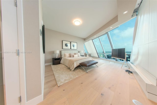 bedroom featuring light hardwood / wood-style flooring