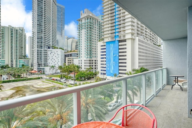 balcony featuring a city view