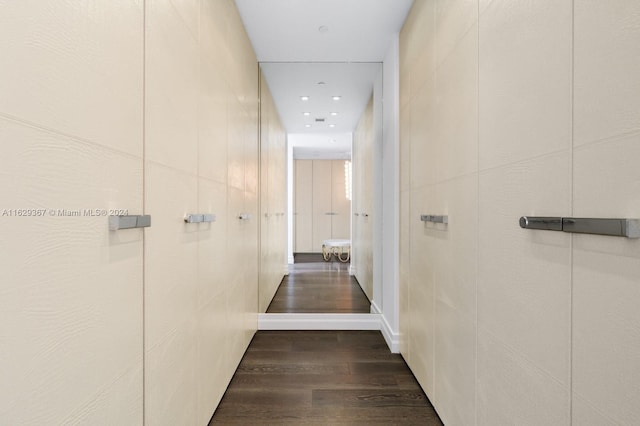 hall featuring dark hardwood / wood-style floors