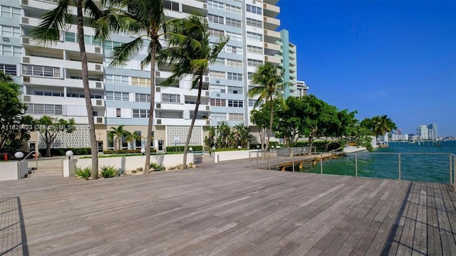 view of dock area