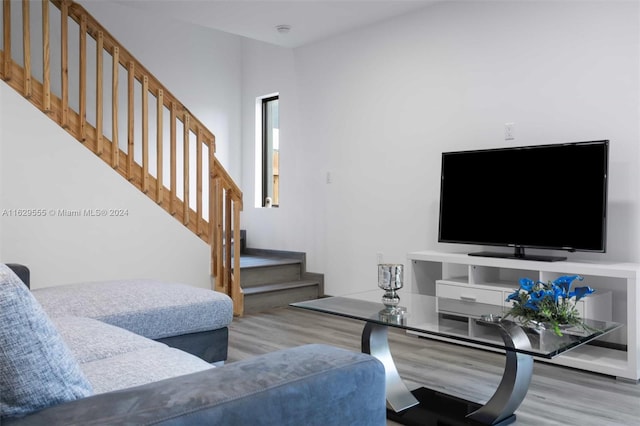 living room featuring light hardwood / wood-style flooring