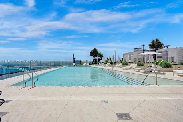 view of pool with a patio