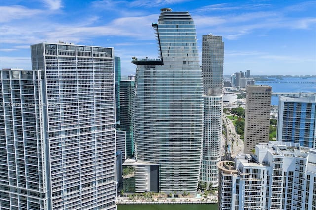 property's view of city with a water view