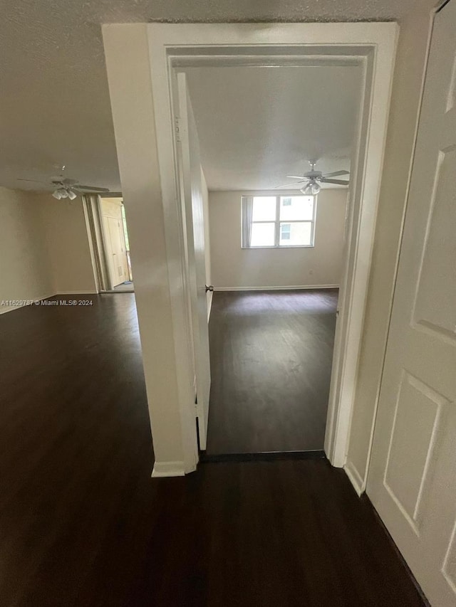 corridor with dark wood-type flooring