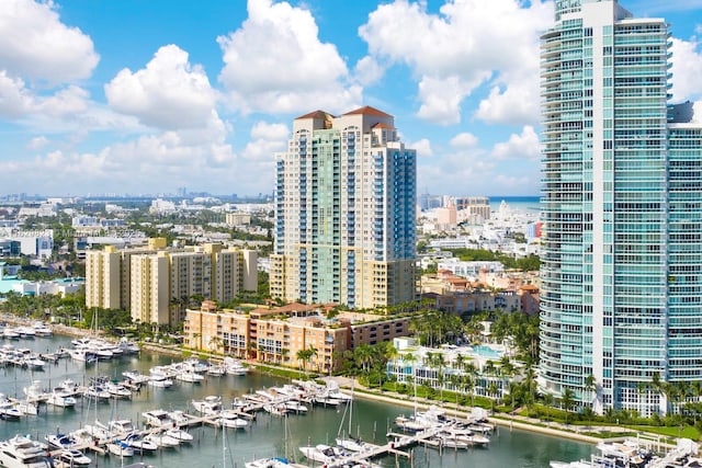 view of city featuring a water view