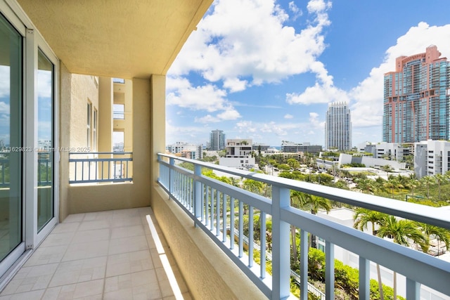 balcony with a view of city