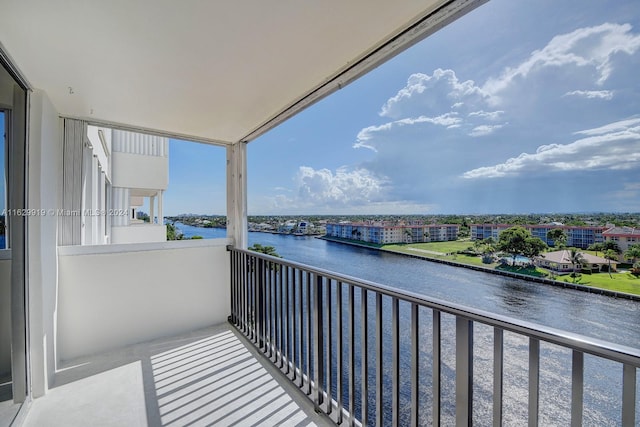 balcony with a water view