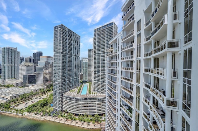 city view with a water view