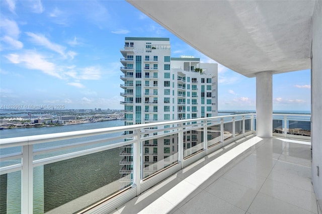 balcony with a water view