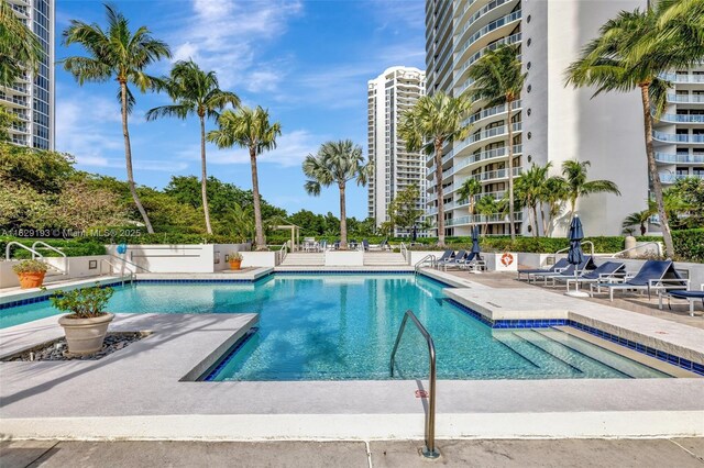 view of pool with a patio area