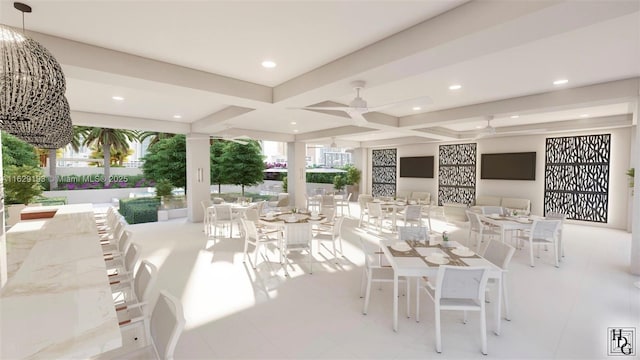 view of patio / terrace featuring ceiling fan