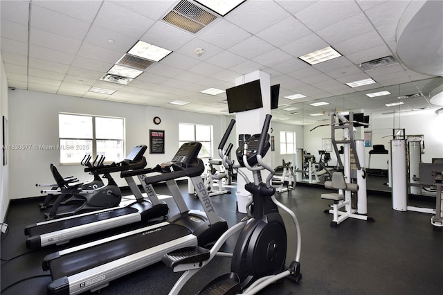 401 69th St Unit 411, Miami Beach, FL 33141 - workout area with a paneled ceiling