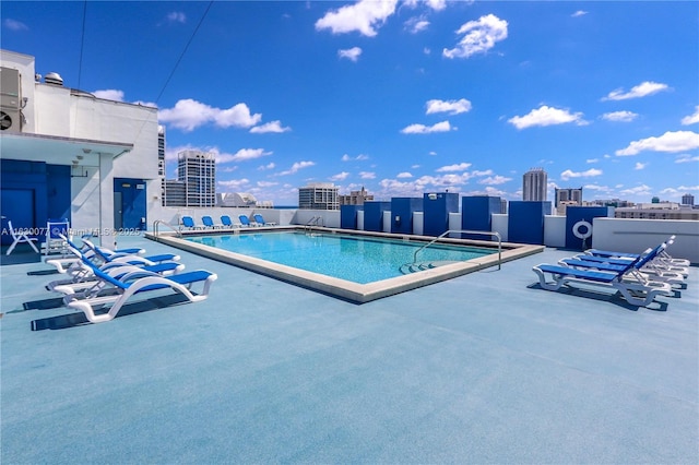 401 69th St Unit 411, Miami Beach, FL 33141 - community pool with a city view and a patio area