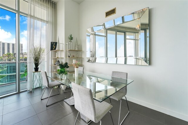 3301 NE 1st Ave Unit M0705, Miami, FL 33137 - tiled dining room featuring baseboards, visible vents, and a healthy amount of sunlight