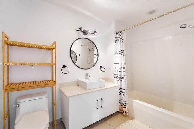 3301 NE 1st Ave Unit M0705, Miami, FL 33137 - full bathroom with tile patterned flooring, shower / bathtub combination with curtain, toilet, and vanity