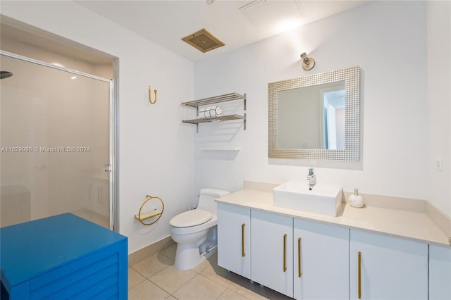 3301 NE 1st Ave Unit M0705, Miami, FL 33137 - bathroom featuring toilet, a shower stall, tile patterned flooring, and vanity