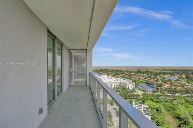 balcony with a water view