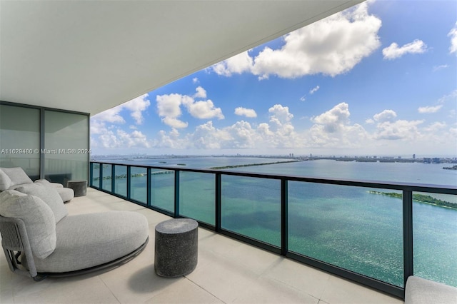 balcony with a water view