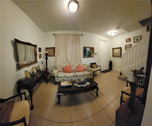 view of tiled living room