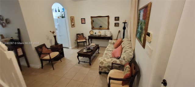 view of tiled living room