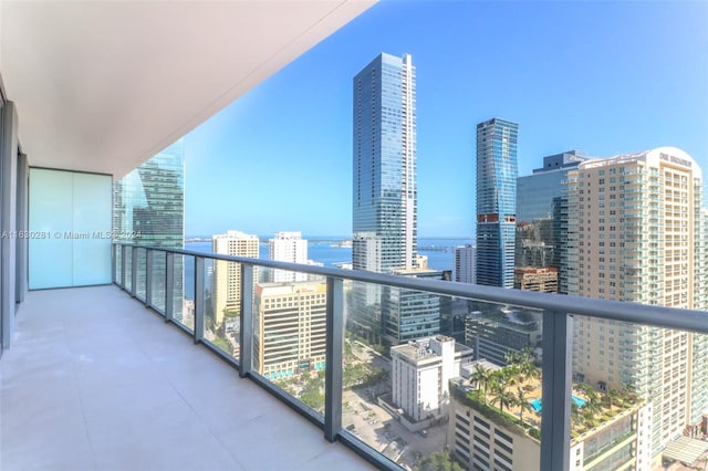 balcony with a water view