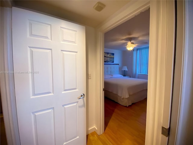 unfurnished bedroom featuring light wood-style floors