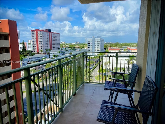 balcony with a city view