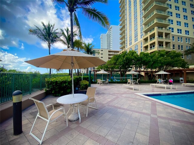 exterior space with a pergola