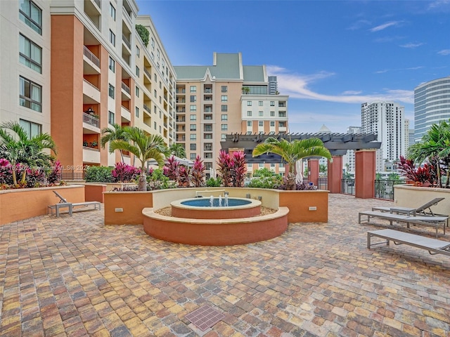 view of community featuring a pergola