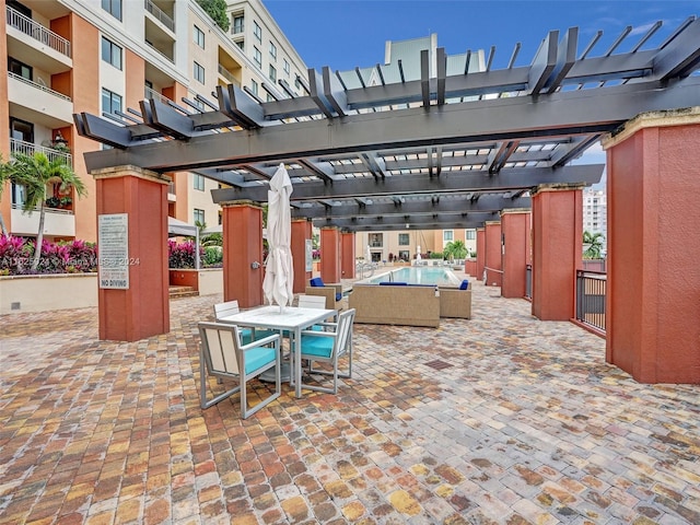 view of patio / terrace with a pergola