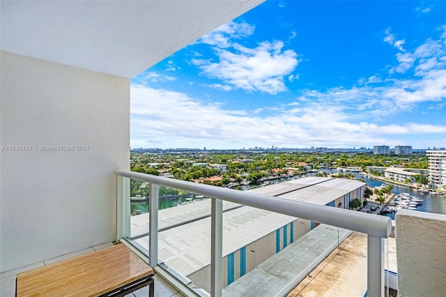 balcony with a water view