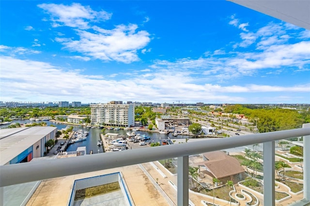 balcony with a water view