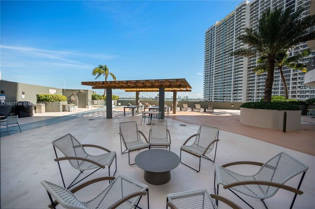 view of patio with a pergola