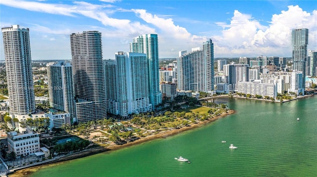 view of city featuring a water view