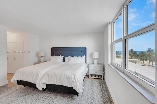 bedroom featuring light hardwood / wood-style flooring