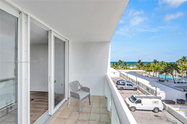 balcony with a water view