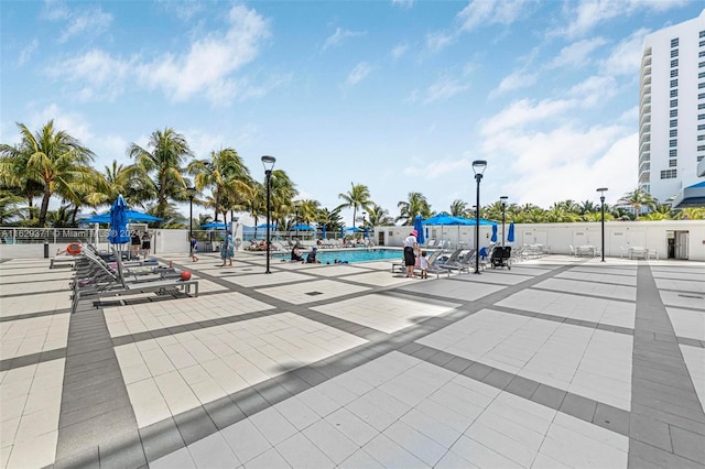 view of pool with a patio area