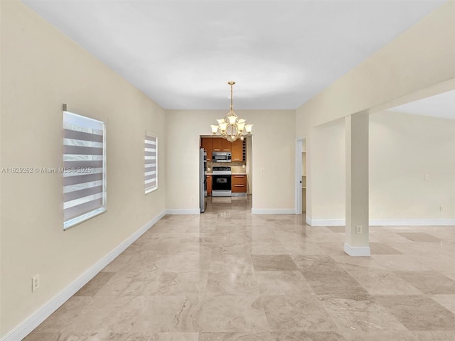 interior space with an inviting chandelier