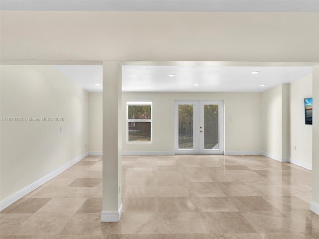 empty room with french doors