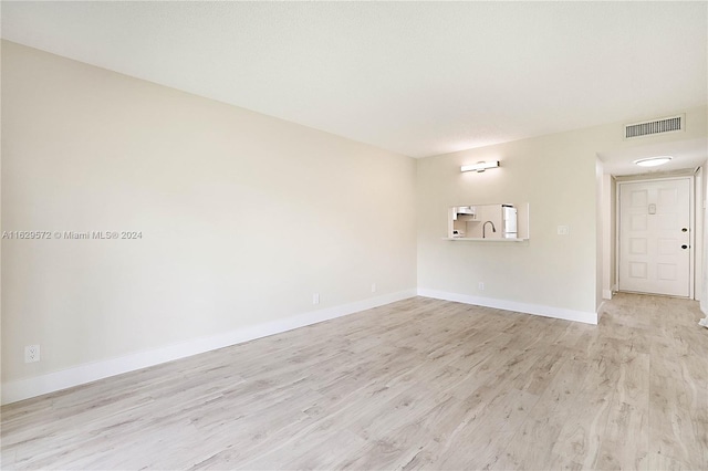 interior space with light hardwood / wood-style flooring